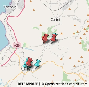 Mappa Via Principe Umberto, 90040 Giardinello PA, Italia (3.87083)