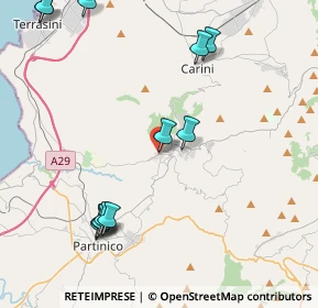 Mappa Via Principe Umberto, 90040 Giardinello PA, Italia (5.68833)