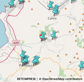 Mappa Via Principe Umberto, 90040 Giardinello PA, Italia (6.41313)