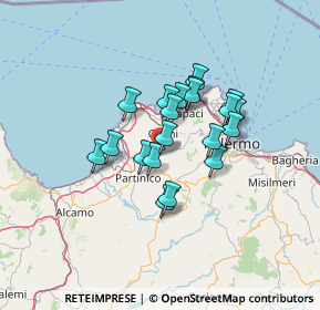 Mappa Via Lucio Rastello, 90040 Montelepre PA, Italia (10.93)