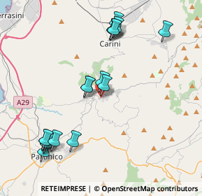 Mappa Via Lucio Rastello, 90040 Montelepre PA, Italia (4.88118)