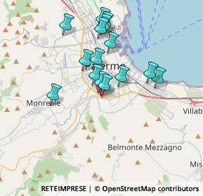 Mappa Via S. Bernardo da Corleone, 90126 Palermo PA, Italia (3.58067)