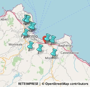 Mappa Via Regia Corte, 90100 Palermo PA, Italia (6.86636)