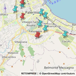 Mappa Via Giuseppe Rumore, 90124 Palermo PA, Italia (2.90273)