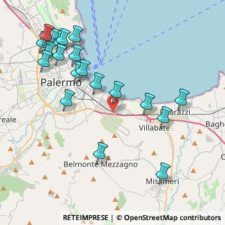 Mappa Via Giuseppe Galeano, 90124 Palermo PA, Italia (5.4615)