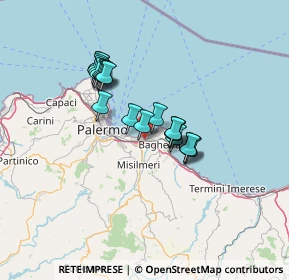 Mappa Via Mulinello, 90010 Ficarazzi PA, Italia (11.6695)