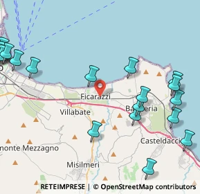 Mappa Via Mulinello, 90010 Ficarazzi PA, Italia (6.582)