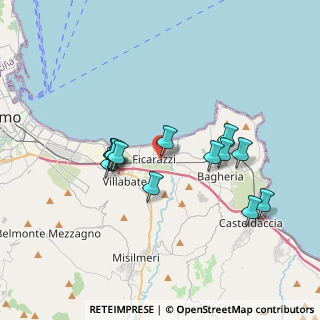Mappa Via Mulinello, 90010 Ficarazzi PA, Italia (3.63846)