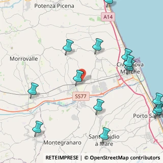 Mappa S.P. 485 Maceratese Ang. Via Cavallino, 62012 Civitanova Marche MC, Italia (5.90214)