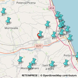 Mappa S.P. 485 Maceratese Ang. Via Cavallino, 62012 Civitanova Marche MC, Italia (6.17526)