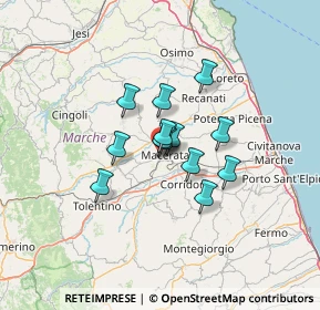 Mappa Via Pietro e Lorenzo Cioci, 62100 Macerata MC, Italia (8.40462)