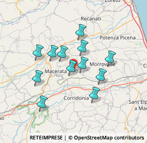 Mappa Via Lattanzio Ventura, 62100 Macerata MC, Italia (6.11833)