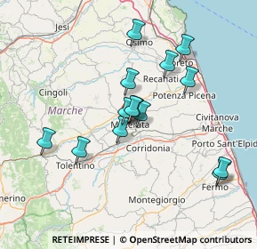 Mappa Via Giuseppe e Bartolomeo Mozzi, 62100 Macerata MC, Italia (12.87714)