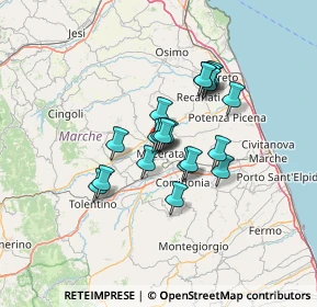 Mappa Via Giuseppe e Bartolomeo Mozzi, 62100 Macerata MC, Italia (9.7975)