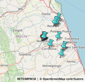 Mappa Via Giuseppe e Bartolomeo Mozzi, 62100 Macerata MC, Italia (9.52429)