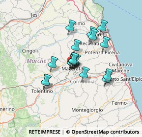 Mappa Via IV Novembre, 62100 Macerata MC, Italia (9.62)