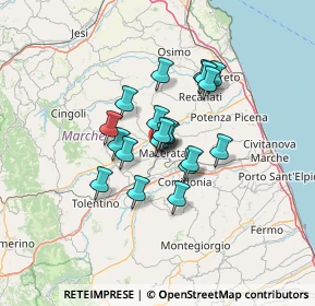 Mappa PRESSO ITE, 62100 Macerata MC, Italia (9.2755)