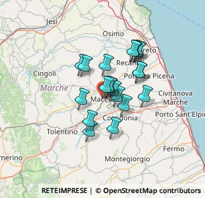 Mappa PRESSO ITE, 62100 Macerata MC, Italia (9.3345)