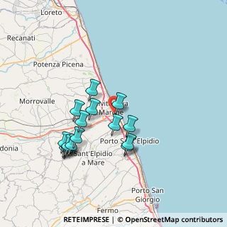 Mappa Via Martiri di Belfiore, 62012 Civitanova Marche MC, Italia (7.0925)