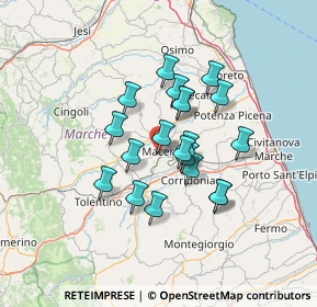 Mappa Via Rosato Rosati, 62100 Macerata MC, Italia (10.7125)