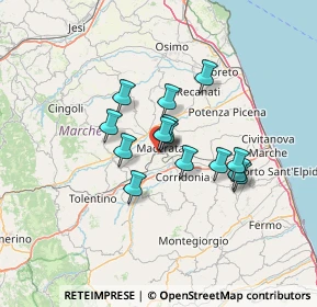 Mappa Via Enrico Mattei, 62100 Macerata MC, Italia (9.74286)