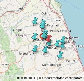 Mappa P.za Ugo Pizzarello, 62100 Macerata MC, Italia (9.22)