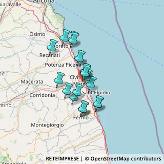Mappa Via Guidarelli, 62012 Civitanova Marche MC, Italia (10.333)