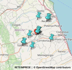 Mappa V. Cassiano Da Fabriano, 62100 Macerata MC, Italia (9.62833)