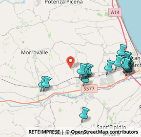 Mappa Contrada Fontanelle, 62010 Morrovalle MC, Italia (4.7665)