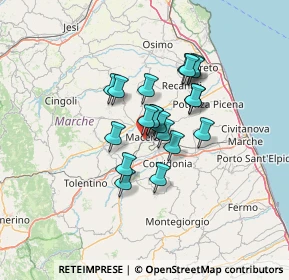 Mappa Via Pietro Capuzi, 62100 Macerata MC, Italia (9.3455)