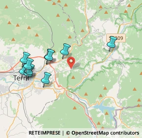 Mappa Via Piscine di Crapiano, 05100 Terni TR, Italia (4.36545)