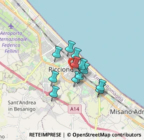 Mappa Viale Buozzi, 47838 Riccione RN, Italia (1.07667)