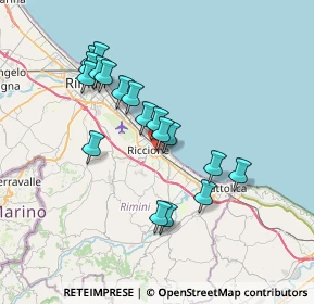 Mappa Viale Luigi Settembrini, 47838 Riccione RN, Italia (6.59444)