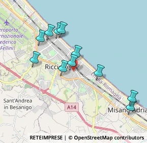 Mappa Viale Luigi Settembrini, 47838 Riccione RN, Italia (1.89455)