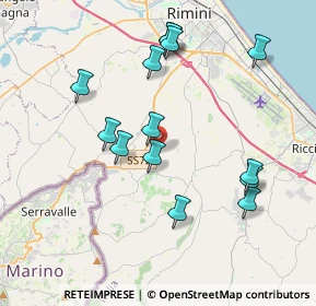 Mappa Via del Poggio, 47924 Rimini RN, Italia (3.93643)