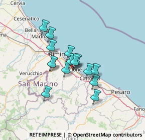 Mappa Via Frosinone, 47838 Riccione RN, Italia (9.76067)