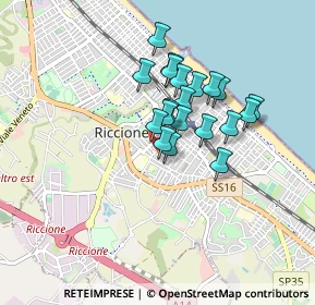 Mappa Via Ruffini 13 - Piazza Unità, 47838 Riccione RN, Italia (0.648)