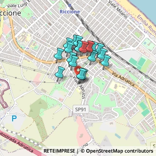 Mappa Via Isernia, 47838 Riccione RN, Italia (0.2845)