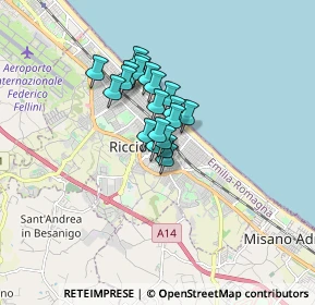Mappa Viale Minghetti, 47838 Riccione RN, Italia (1.038)