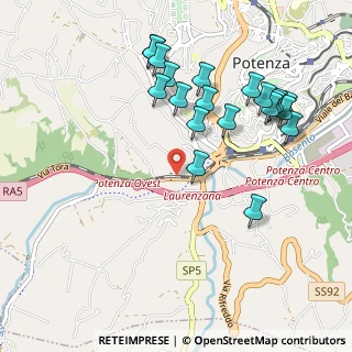 Mappa Via Centomani, 85100 Potenza PZ, Italia (1.145)