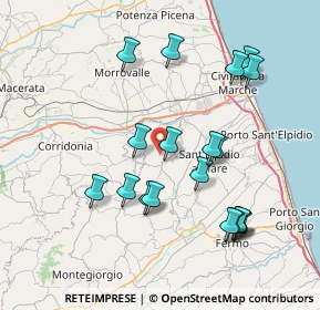 Mappa VIA SAN TOMMASO, 63812 Montegranaro FM, Italia (8.06895)