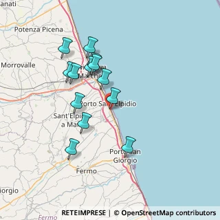 Mappa Via Giovanbattista Pergolesi, 63821 Porto Sant'Elpidio FM, Italia (6.89462)