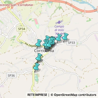 Mappa Via Camillo Benso Conte di Cavour, 62014 Corridonia MC, Italia (0.38625)