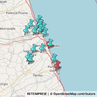 Mappa Via Bellini, 63821 Porto Sant'Elpidio FM, Italia (7.30158)