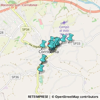 Mappa Via Giambattista Velluti, 62014 Corridonia MC, Italia (0.38063)