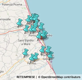 Mappa Via Giuseppe Pagliacci, 63821 Fermo FM, Italia (6.1435)