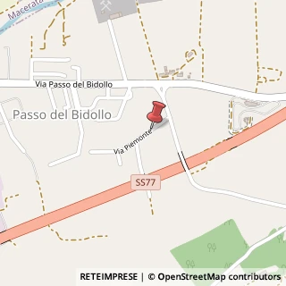 Mappa Via Piemonte, 4, 62014 Passo del Bidollo MC, Italia, 62014 Corridonia, Macerata (Marche)