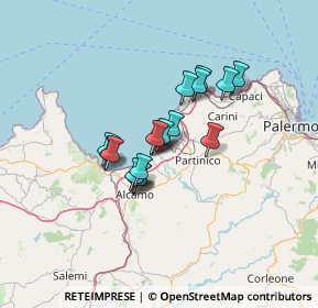 Mappa Via Giuseppe Garibaldi, 90041 Balestrate PA, Italia (10.12111)