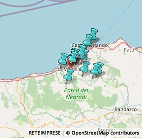 Mappa Via Scafone Tiranni, 98076 Sant'Agata di Militello ME, Italia (7.40667)