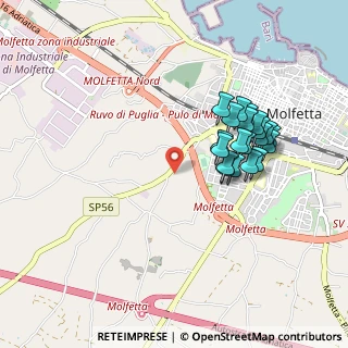 Mappa SP per Ruvo Km 1, 70056 Molfetta BA, Italia (0.916)